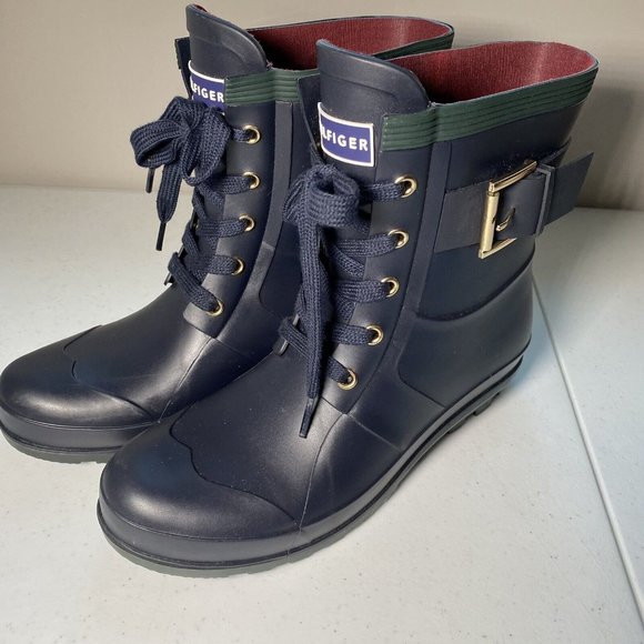 Tommy Hilfiger Shoes - TOMMY HILFIGER Blue Rain Boots Women's Size 8 TWTIMONE